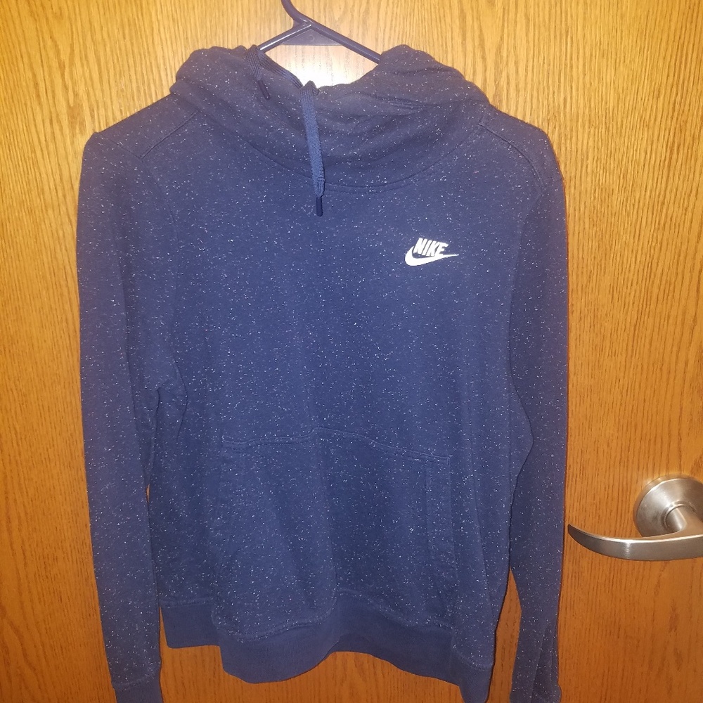 NIKE tunnel neck navy blue speckled hoodie